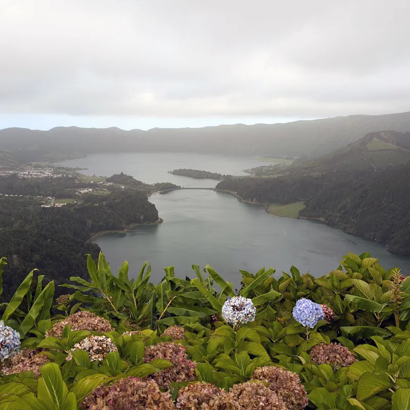 Overlooking Lagoa das Sete Cidades in Sao Miguel